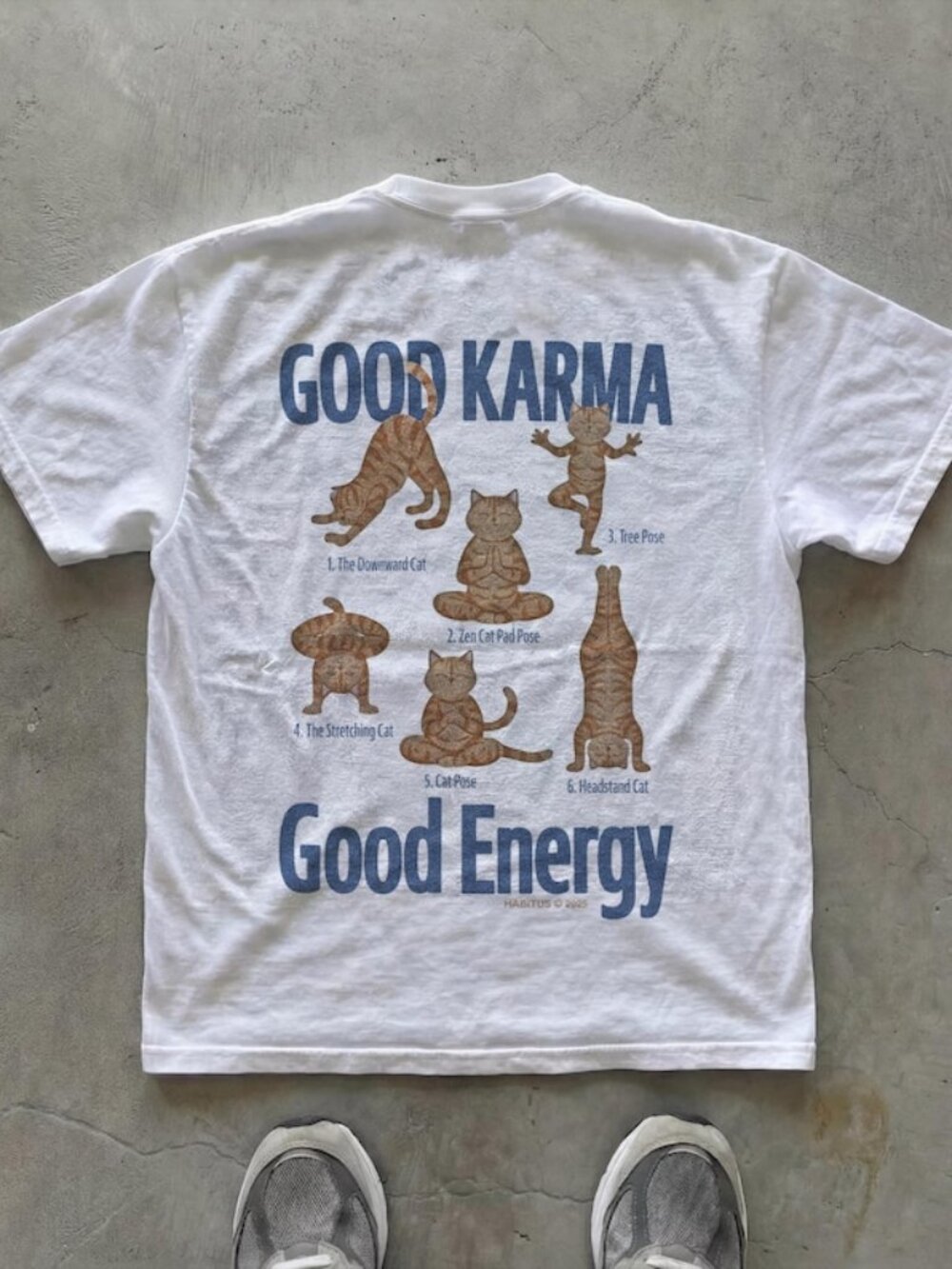 Good Karma Cat T-Shirt, Yoga-Inspired Cat Cotton Tee